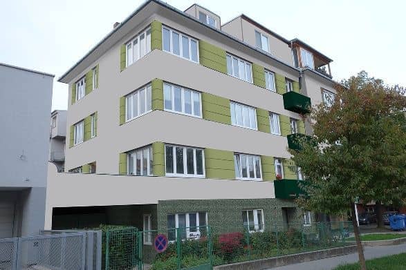 Návrh rekonstrukce fasády - varianta 5 - boční pohled