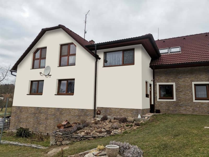 Kamenný obklad na fasádě - boční pohled
