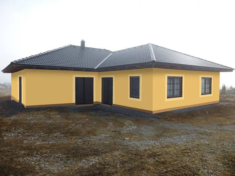 Návrh barevnosti fasády - varianta 1 - přední pohled