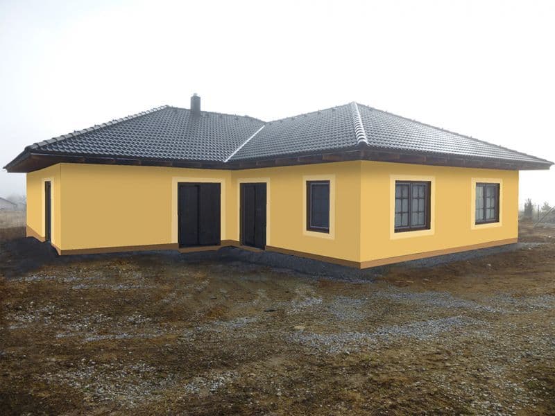 Návrh barevnosti fasády - varianta 1 - přední pohled