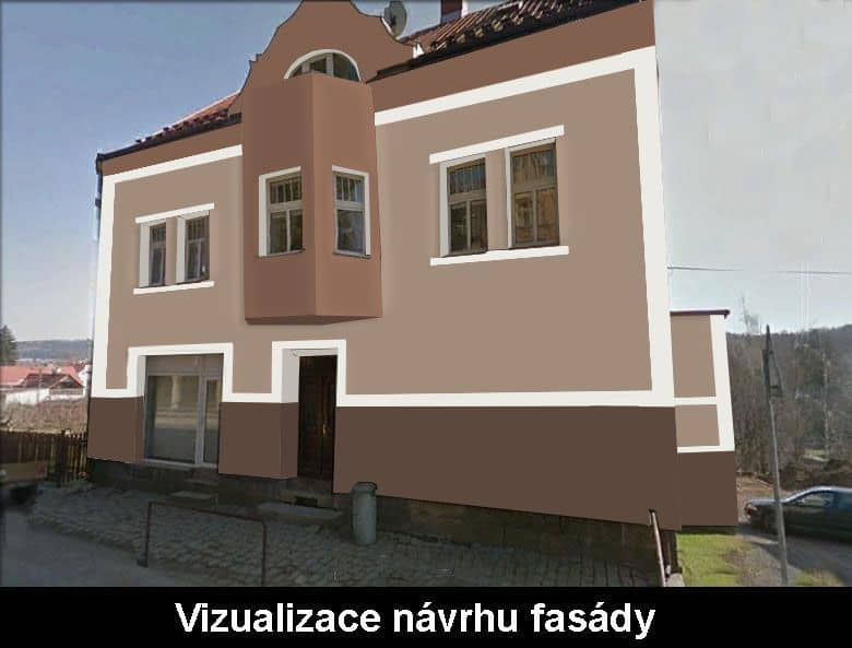 Vizualizace návrhu fasády - přední pohled