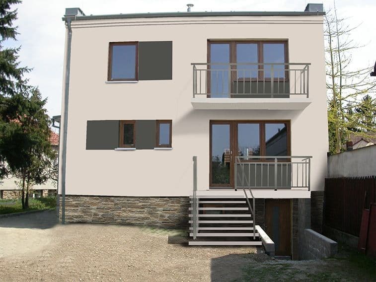 Návrh fasády rodinného domu - varianta 3