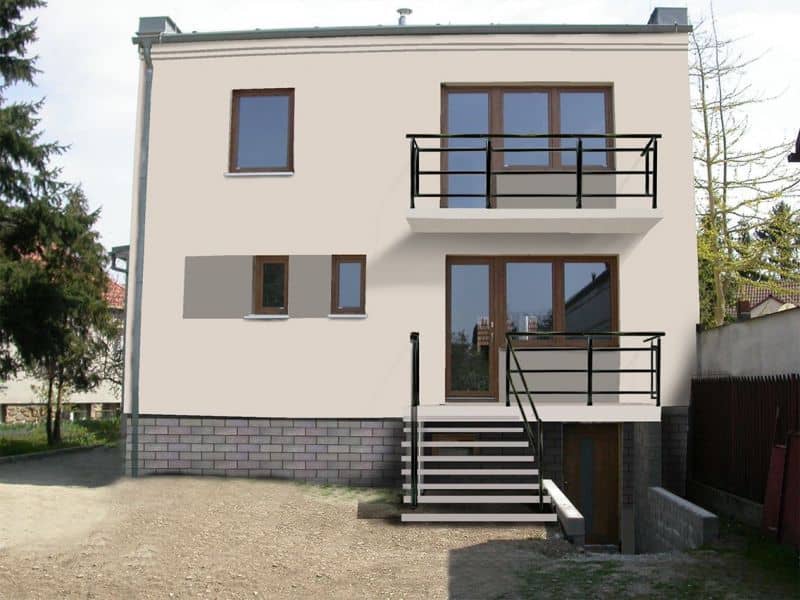 Návrh fasády rodinného domu - varianta 8