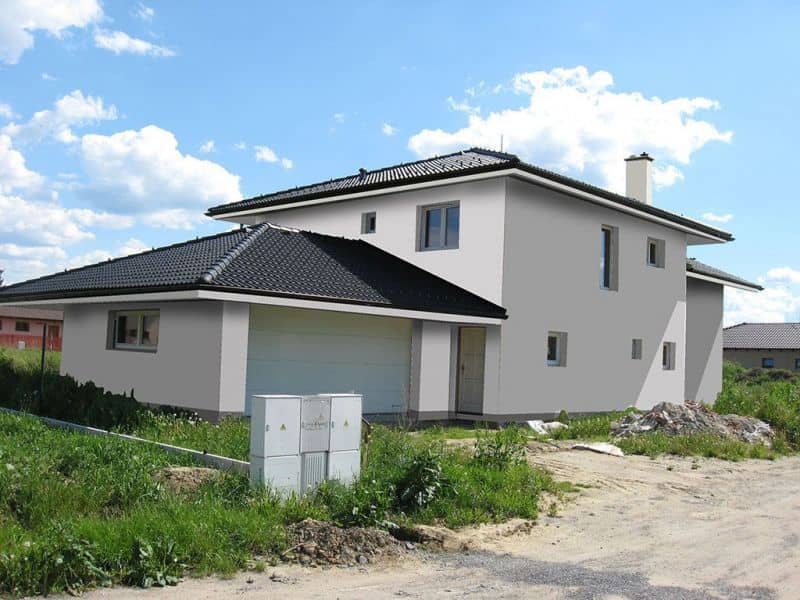 Návrh fasády rodinného domu - varianta 1