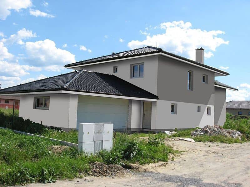 Návrh fasády rodinného domu - varianta 2