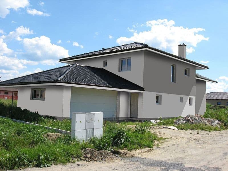 Návrh fasády rodinného domu - varianta 2