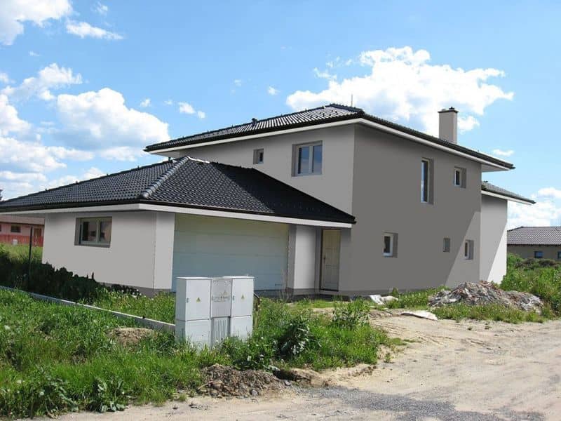 Návrh fasády rodinného domu - varianta 3